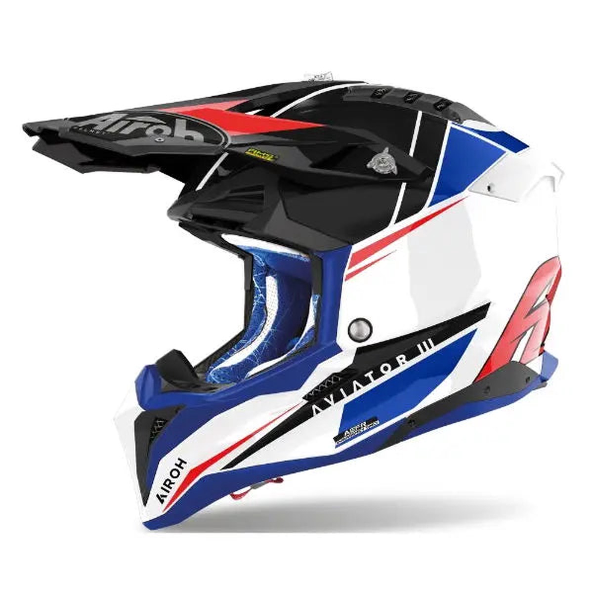 Airoh Aviator 3 Push Gloss Blue Red