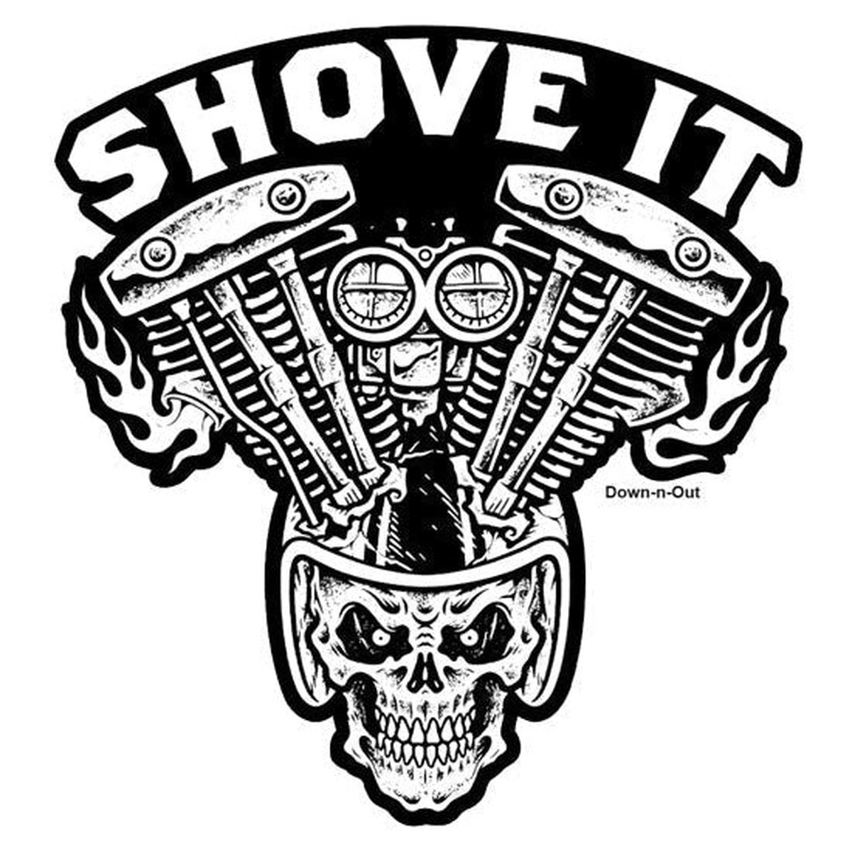 Down-N-Out Shove It Sticker
