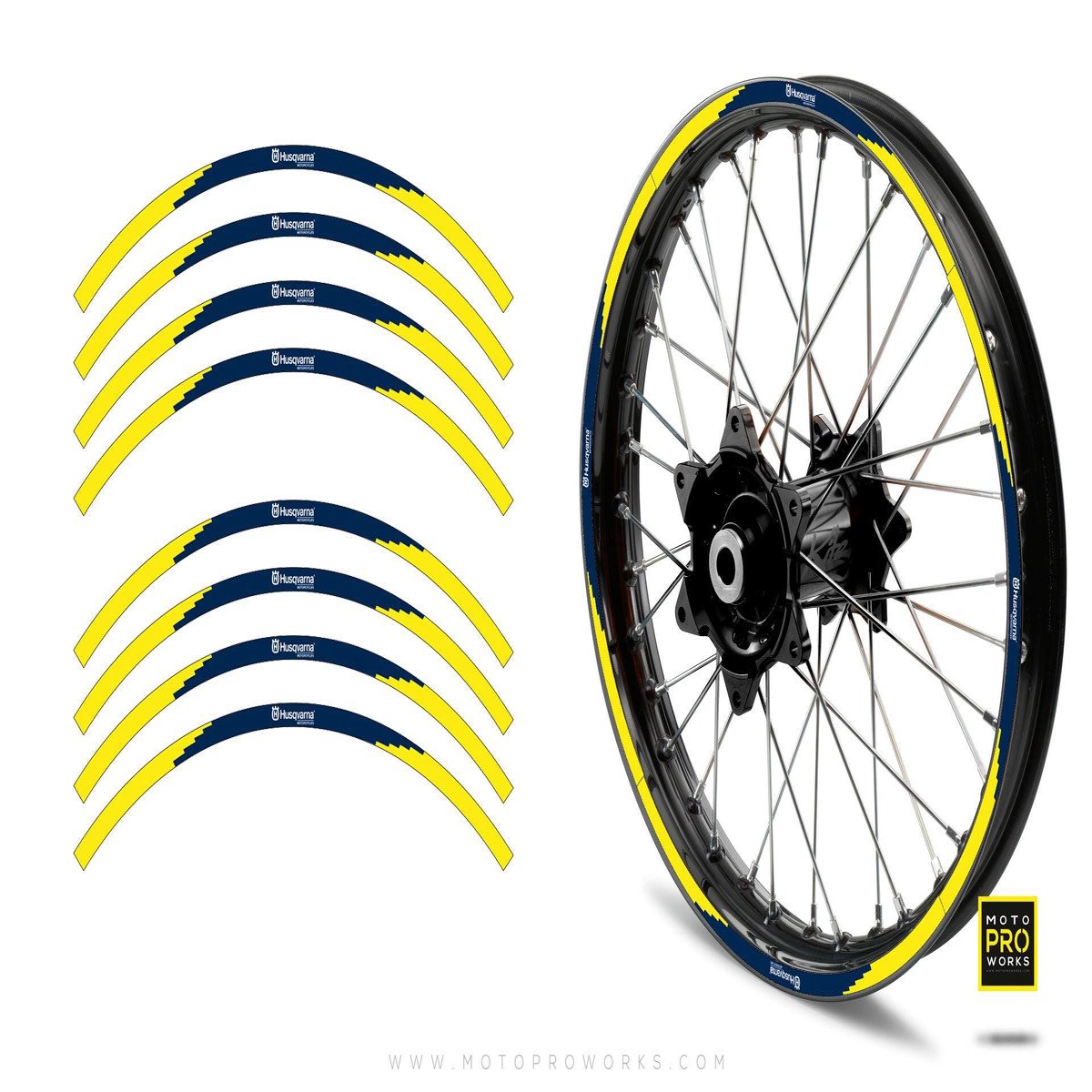 Rim Stripes - PIXELATE Husqvarna (yellow) - 1717 - GLOSSY