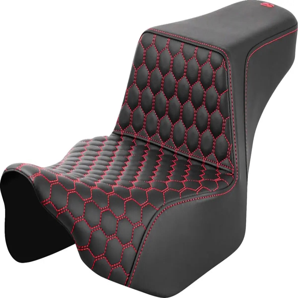 Saddlemen Honeycomb Step-Up Red Stitching Extended Reach Seat Black Red