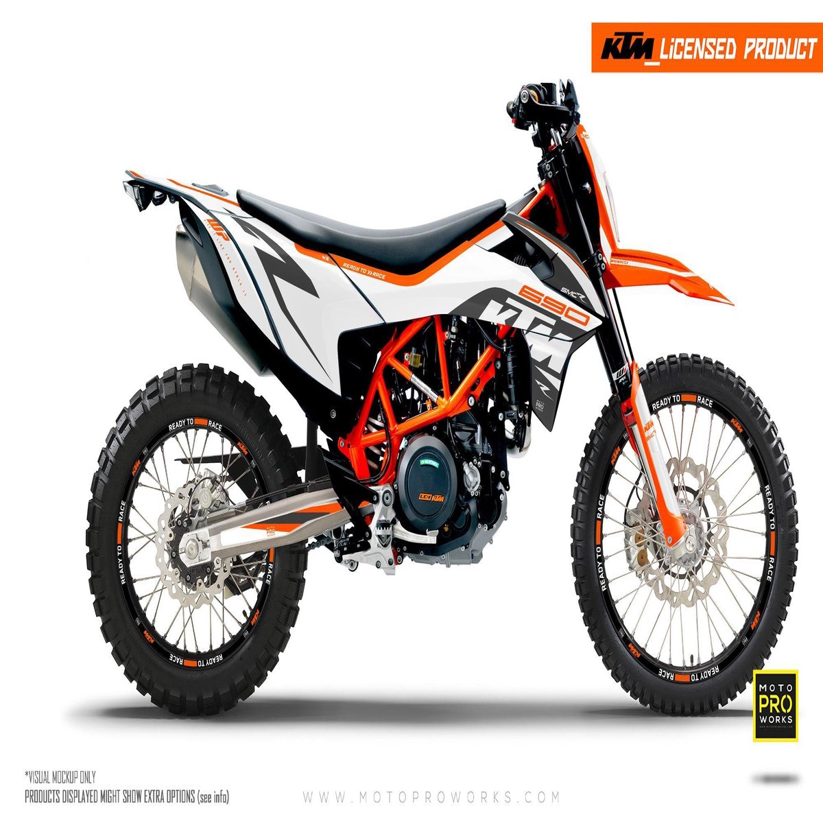 KTM 690 Enduro GRAPHICS - Torque (SolidOrangeWhiteGrey)