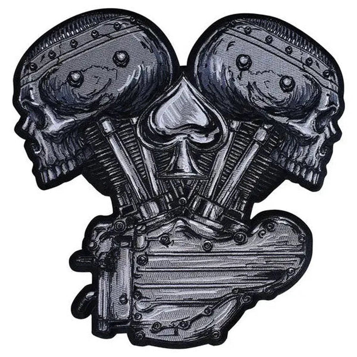 Lethal Threat Metal And Meyhem V-Twin Skull Patch