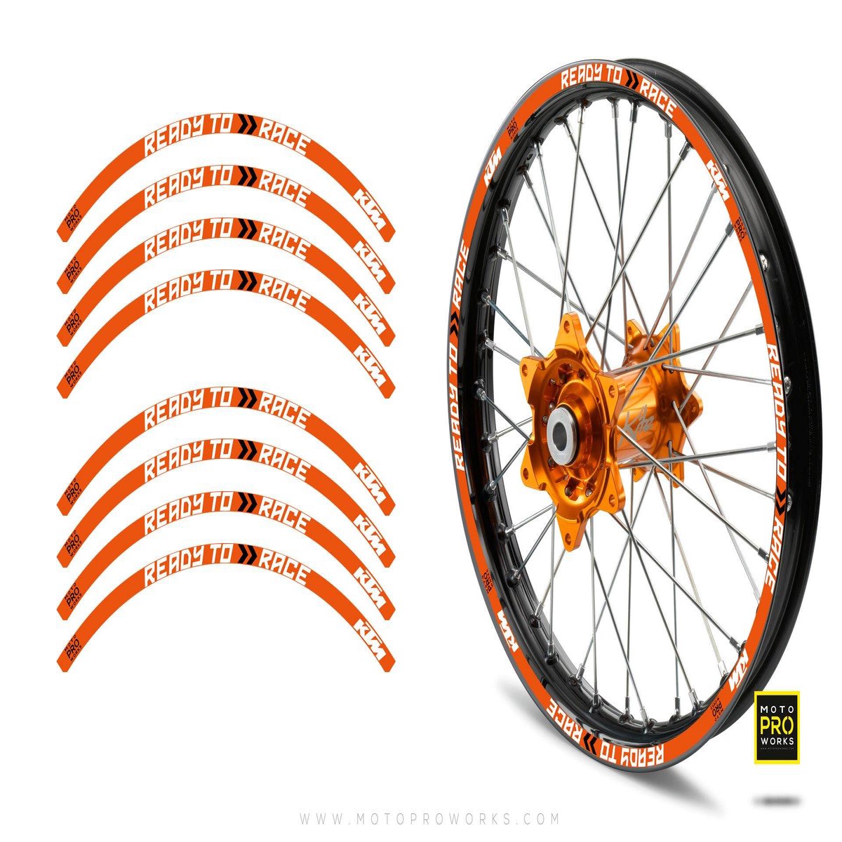 Rim Stripes - KTM Ready To Race (Orange) - 1717 - MATTE