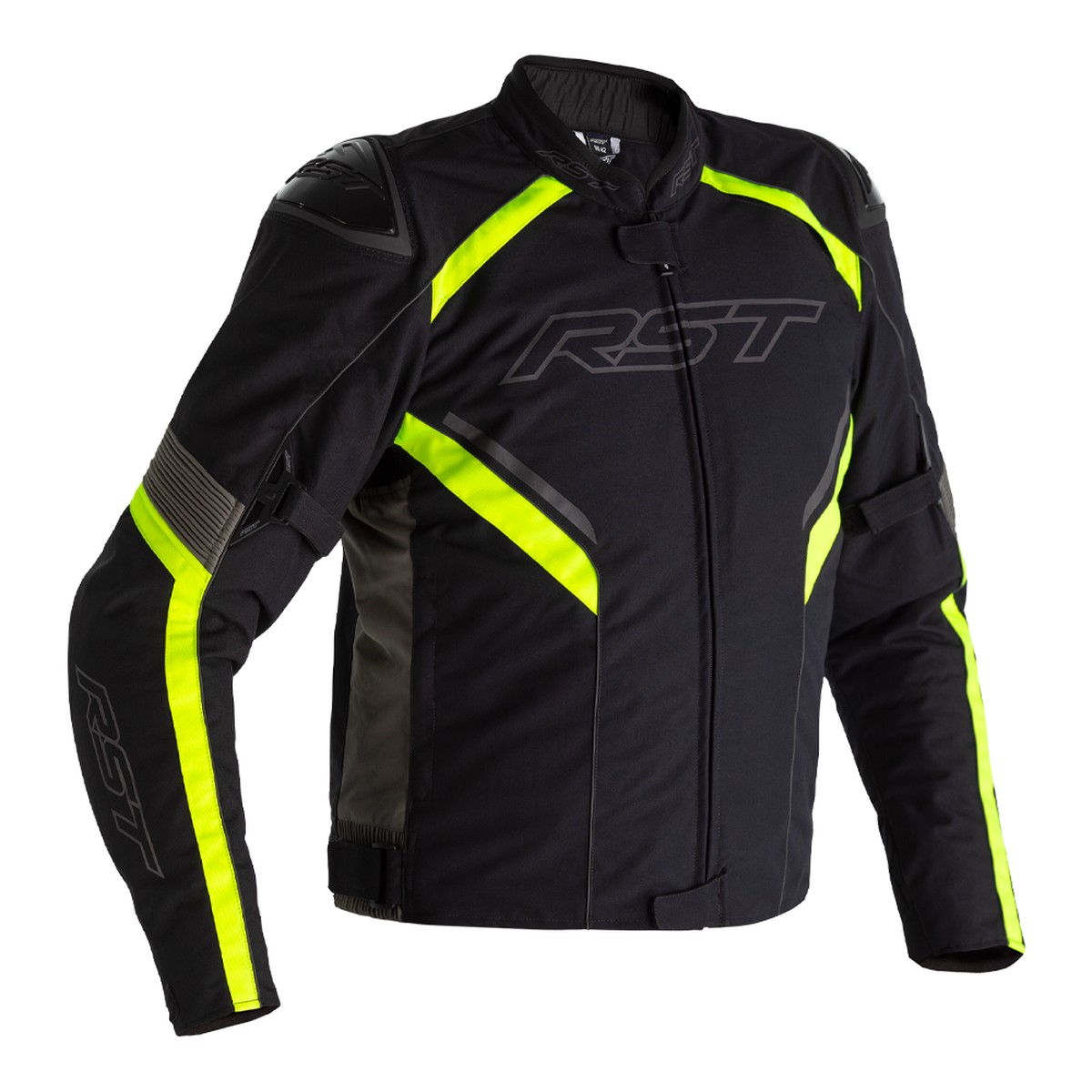 RST Sabre CE Mens Textile Jacket - Black Grey Flo Yellow