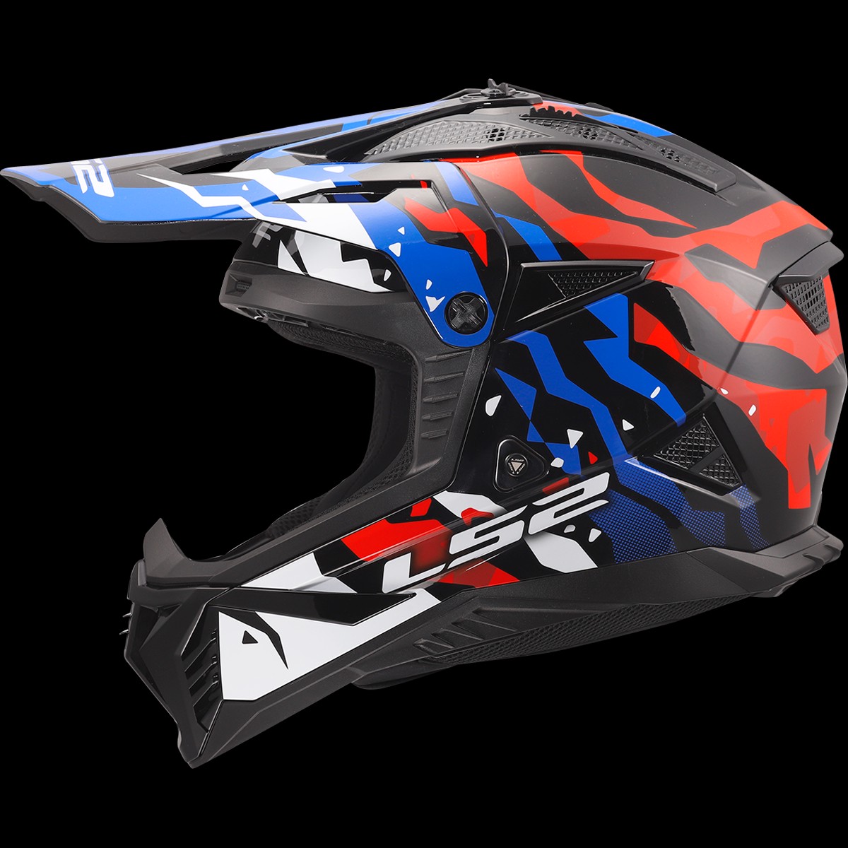 LS2 M Fast 2 Grotesk White Blue Red