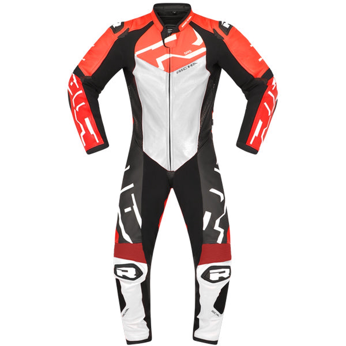 Richa Stradale GP 1 Piece Leather Suit Blood Red White