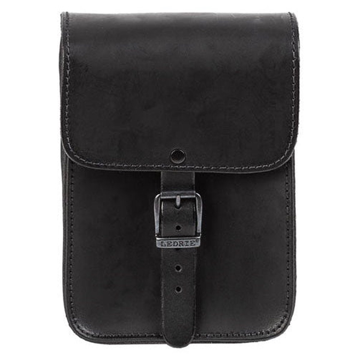 Ledrie Full Leather Sissy Bar Bag Black
