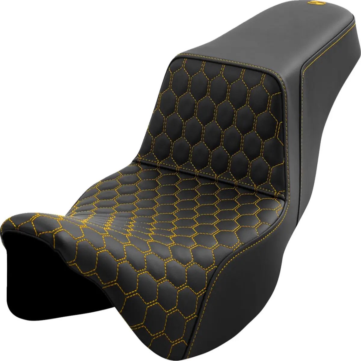 Saddlemen Honeycomb Step-Up Gold Stitching Exteded Reach Seat Black Gold