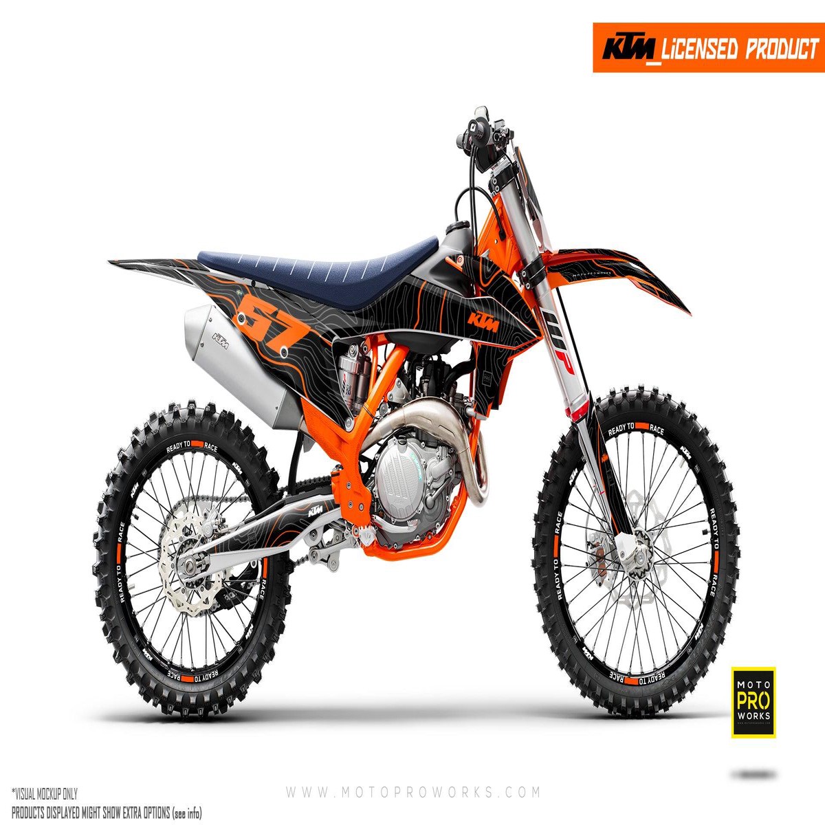 KTM SX SX-F GRAPHICS - Topography (BlackOrange)