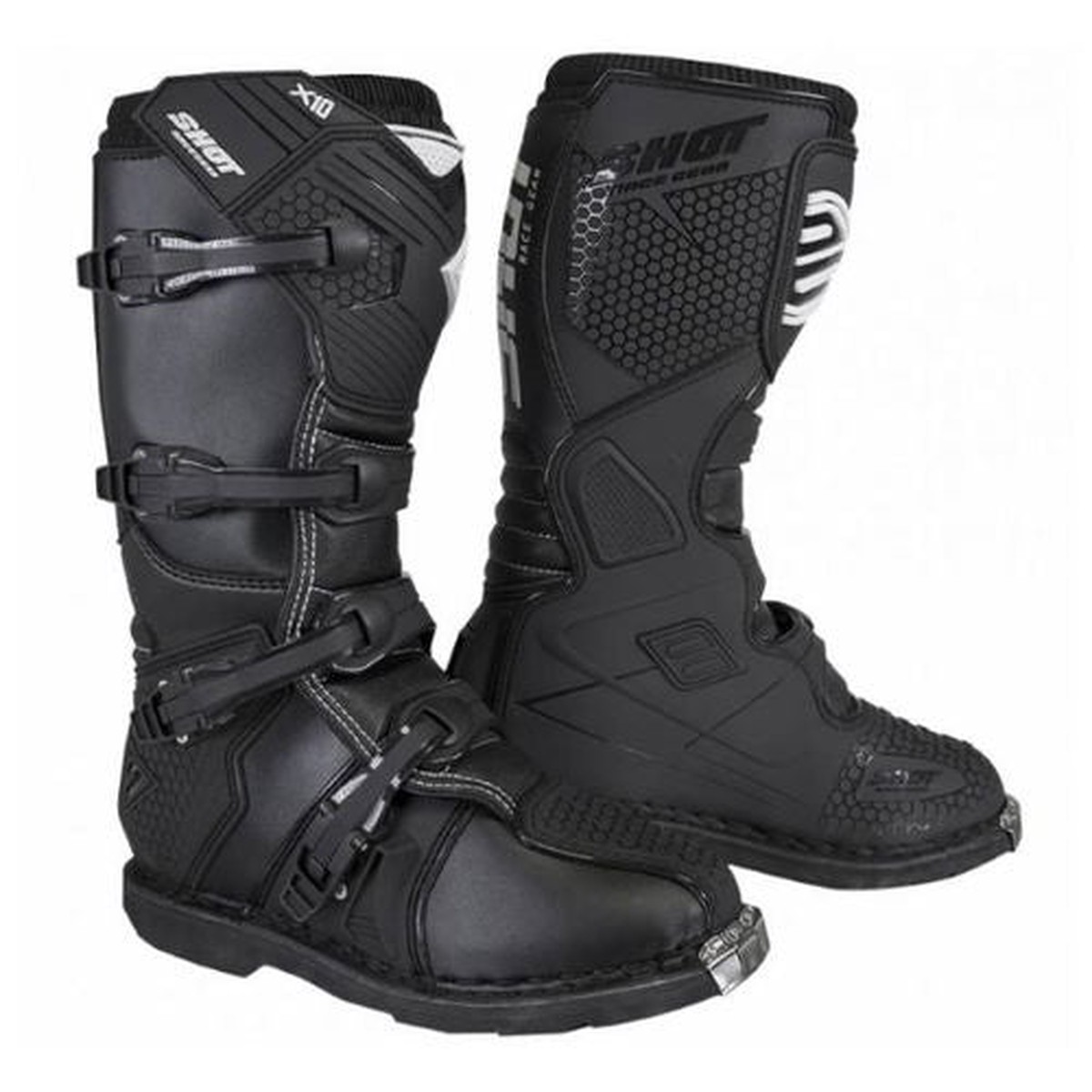 Shot 20 MX Boots Solid Black
