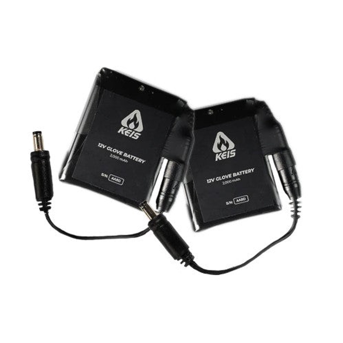 Keis 4000mAh 12V Gloves Battery Set with Multinational Charger For Pre 2020 Gloves With Power Socket