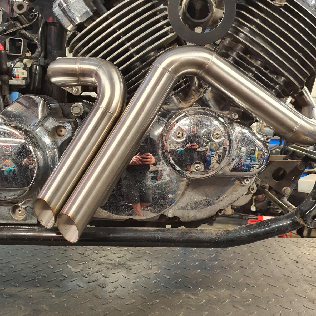 Yamaha XVS650 V-star - Stainless Exhaust Short Bob