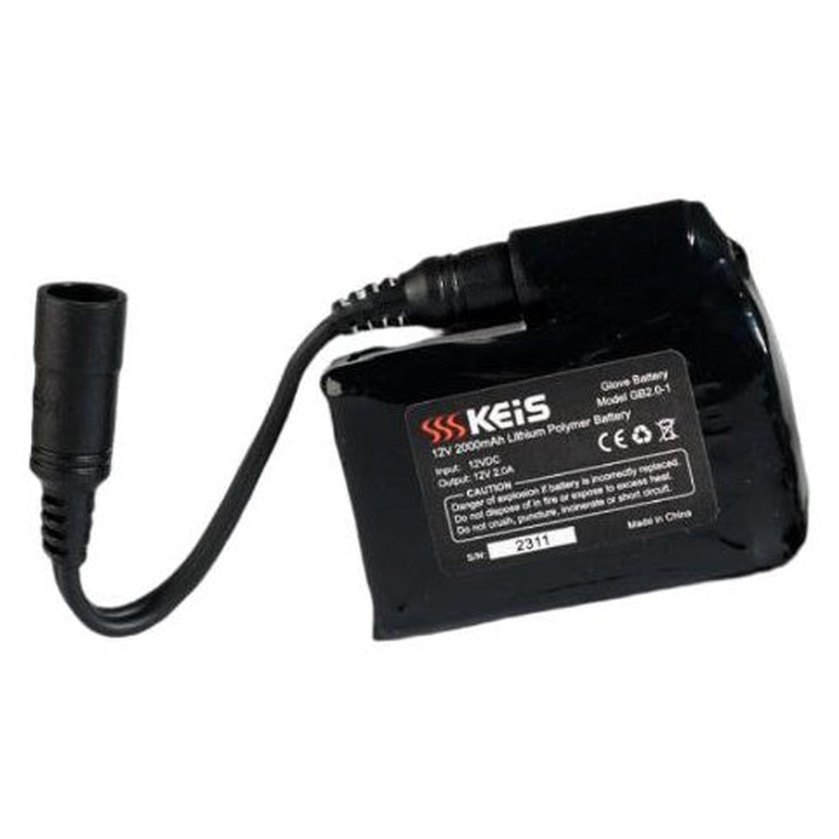 Keis Li-Ion Gloves Battery 2000 MAH Single