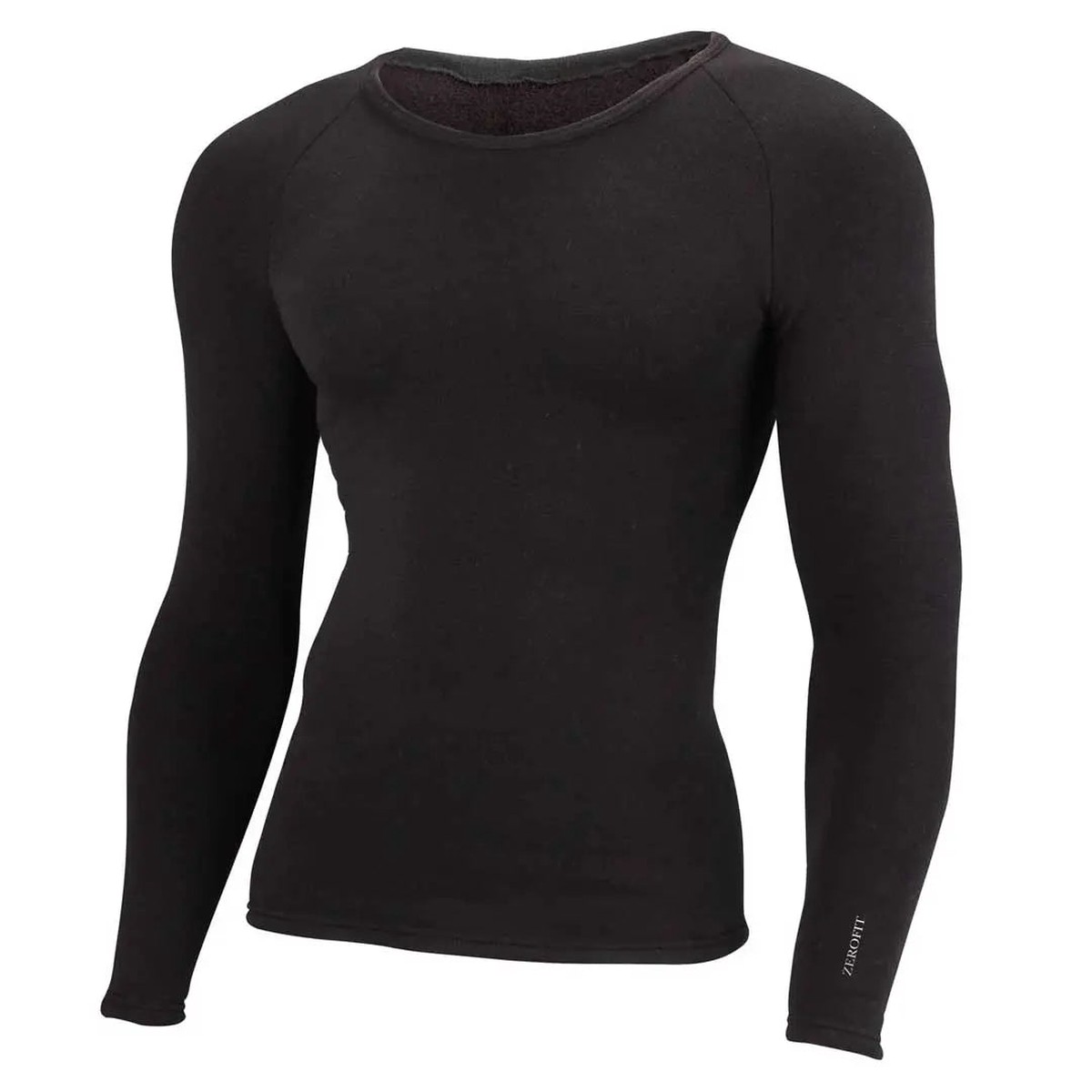 ZeroFit Ultimate Heatrub Long Sleeves Crew Neck Base Layer T-Shirt Black
