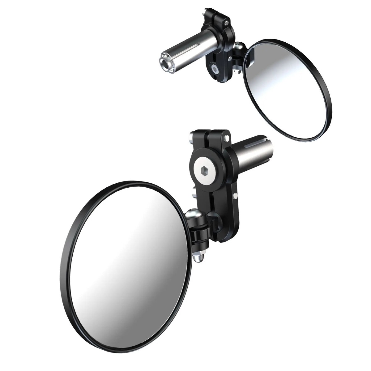 Oxford Fold-Away Bar End Mirrors Set Black