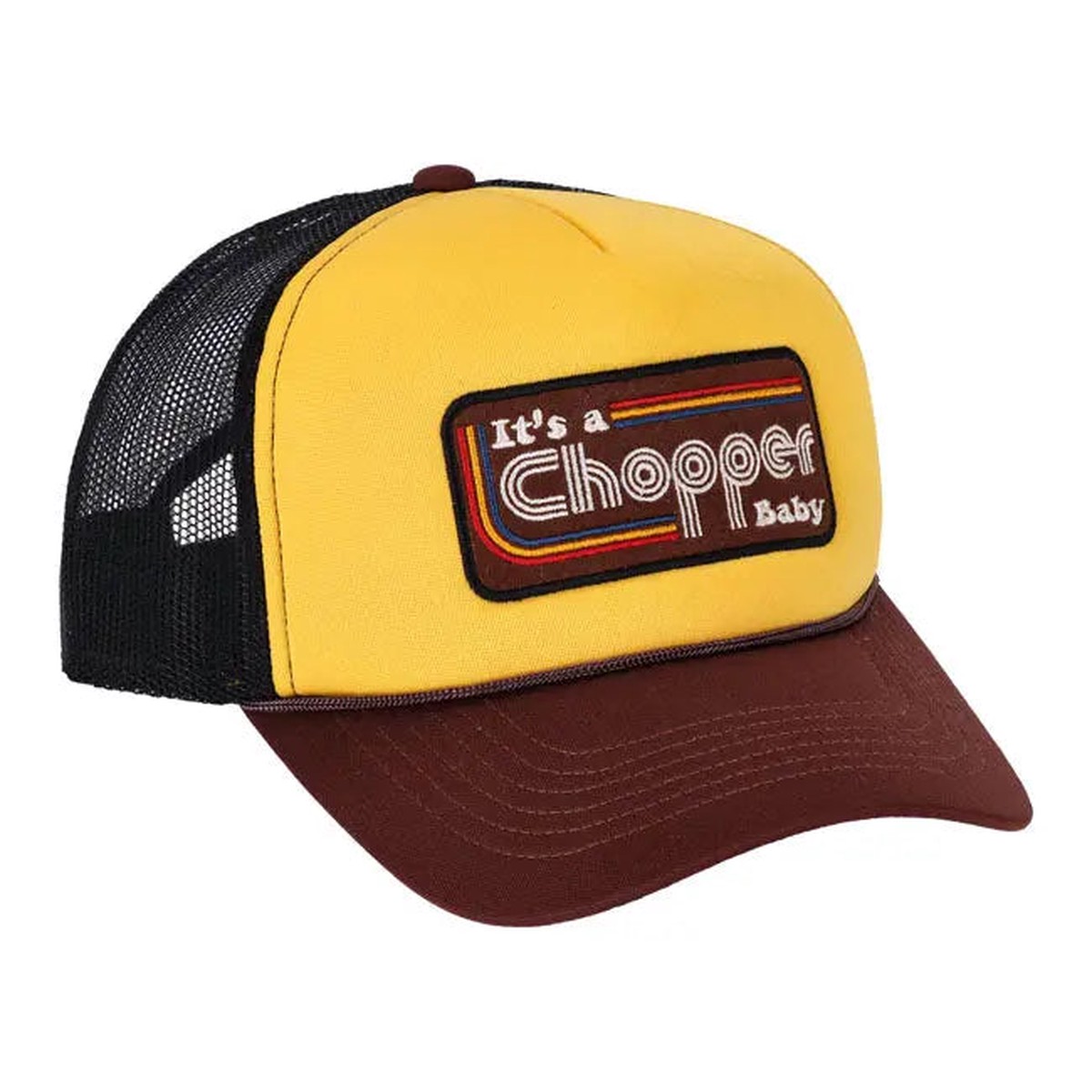 13 And A Half Magazine Chopper Baby Trucker Cap Brown Yellow