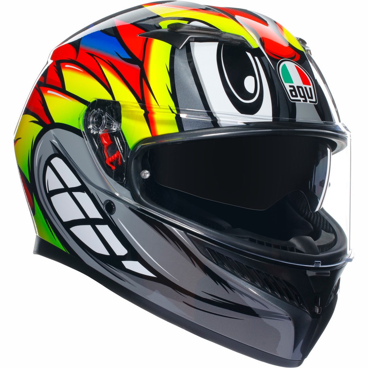 AGV K3 Birdy 20 Full Face Helmet - Grey Yellow Red