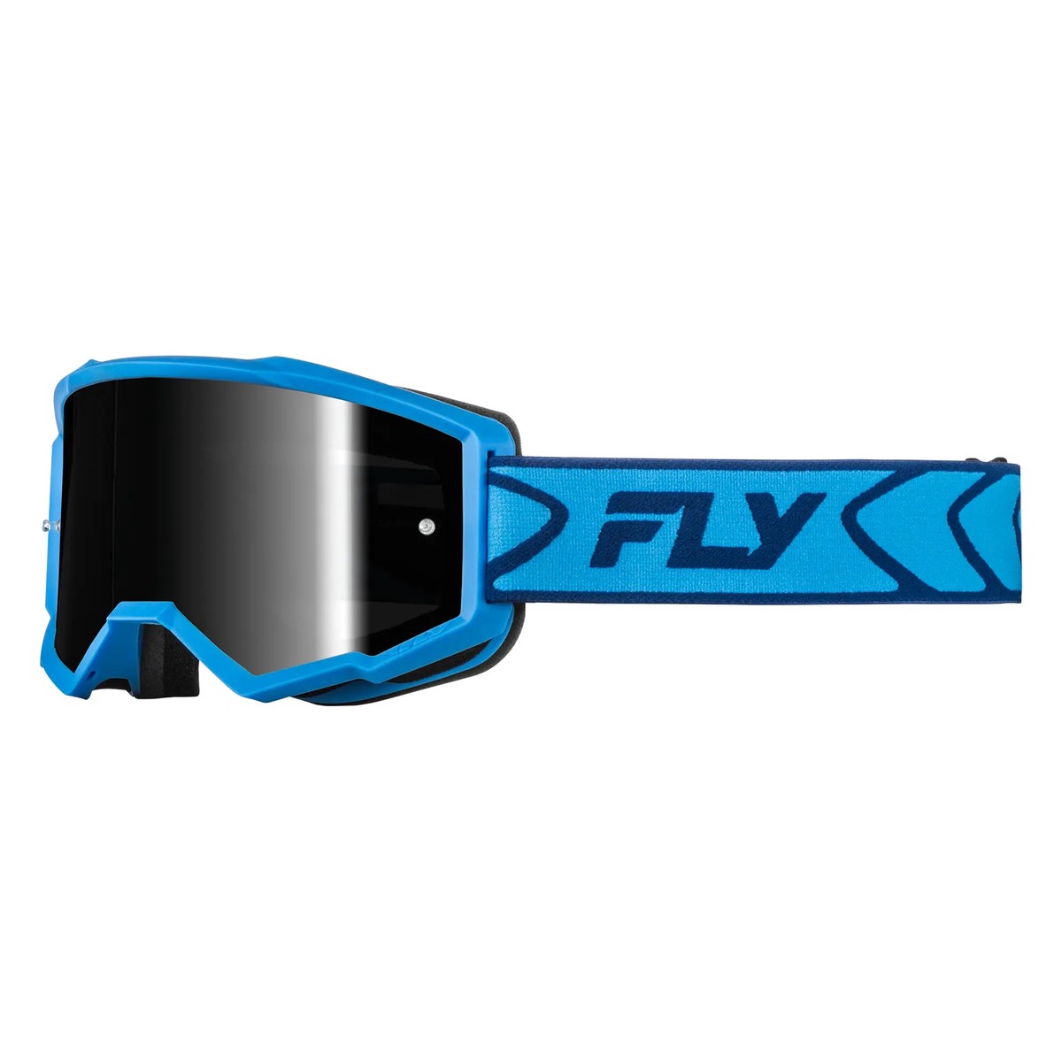 Fly Racing Zone Goggles Blue Navy With Black Mirror Smoke Lens